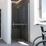 Lana 6 Drehtür für Nische horizontal geteilt, Anschlag rechts