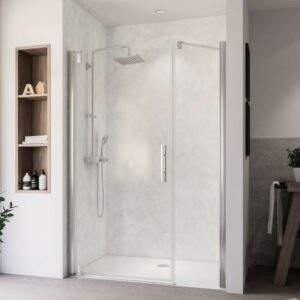 Marvie Design Drehtür mit Nebenteil für Nische, Anschlag links