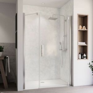 Marvie Design Drehtür mit Nebenteil für Nische, Anschlag rechts