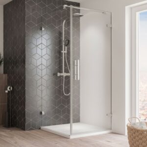 Vanta Drehtür mit Seitenwand, Anschlag rechts, rahmenlos