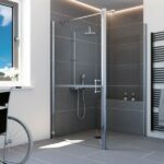 Lana Drehtür für Seitenwand horizontal geteilt, Anschlag links