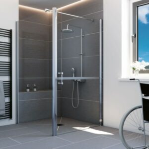 Lana Drehtür für Seitenwand horizontal geteilt, Anschlag rechts