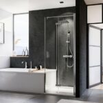 Norma Badewannenseitenwand links NEBEN der Wanne für Drehfalttür