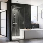 Norma Badewannenseitenwand NEBEN der Wanne für Drehtür mit Festteil