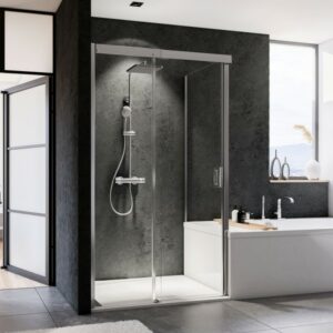 Norma Soft & Silent Schiebetür 2-teilig für Badewannenseitenwand AUF Wanne, Anschlag links